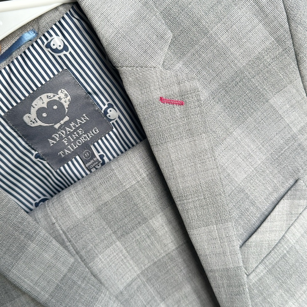 Appaman stretchy Mod London gray check suit - Picture 3 of 8